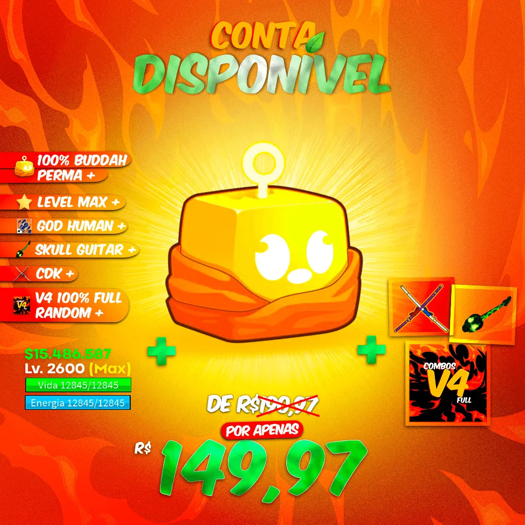 [🍋 - BUDDAH PERMANENTE + V4 RANDOM FULL [100% MASTERIZADA] + CDK + SOUL GUITAR + GOD HUMAN + GUIA EXCLUSIVO - LENDÁRIO!!!