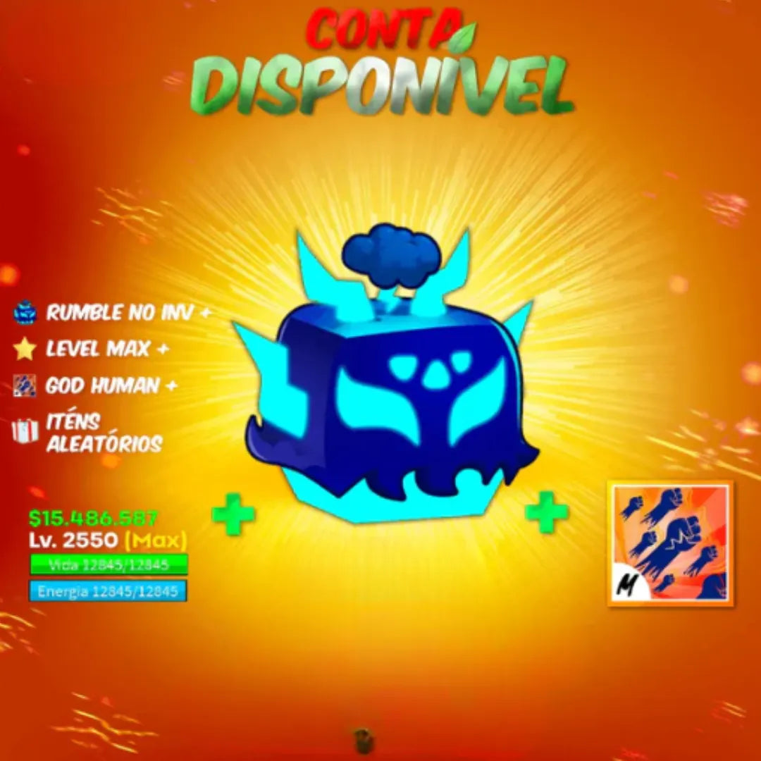 [🫐] - RUMBLE NO INV + LVL MAX + GOD HUMAN + GUIA - TUDO GARANTIDO!!! 🤩