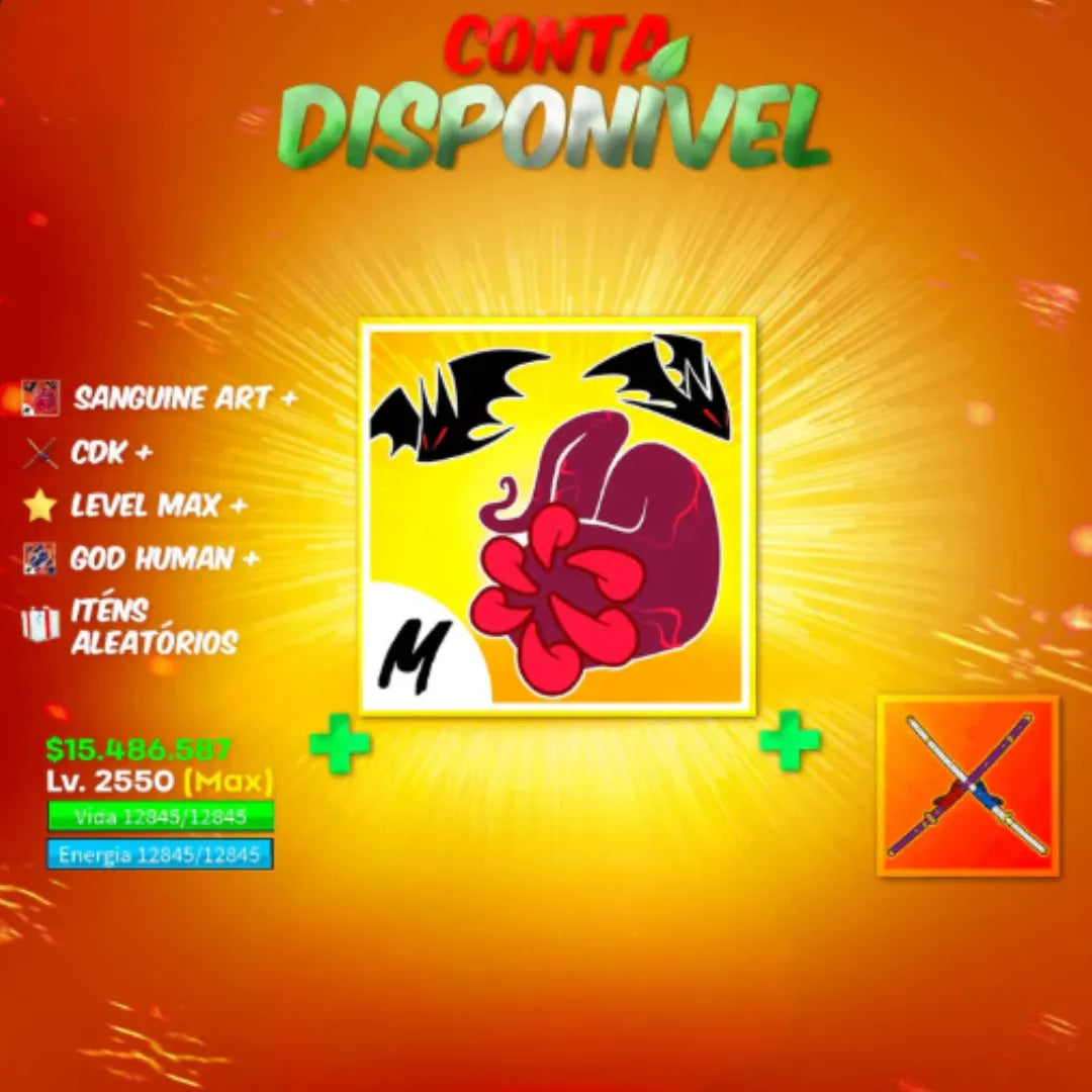 [🩸] - SANGUINE ART + LEVEL MAX + GOD HUMAN + SOU GUITAR + GUIA EXCLUSIVO - TUDO GARANTIDO!!! 🤩
